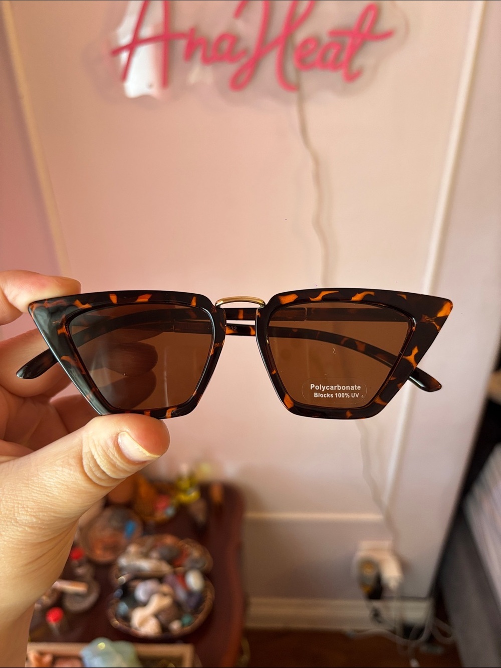 “Cateyez” Tortoiseshell Cat Eye Sunglasses - Brown Lenses
